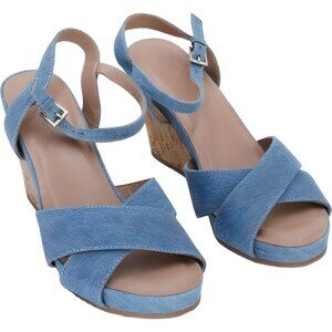 Aerosoles Denim Wedge Sandals Womens US 9.5W